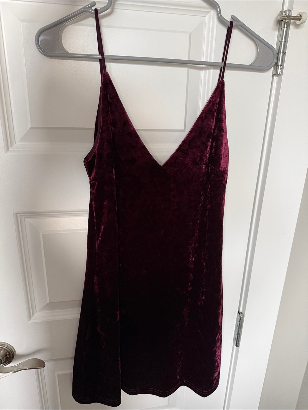 PacSun Velvet Mini Dress in Deep Burgundy